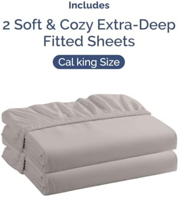 CGK Linens 2 Pack Extra Deep Cal King Fitted Sheets - Image 4