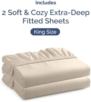 CGK Linens 2 Pack Extra Deep King Fitted Sheets - Image 4