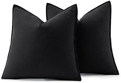 MIULEE Decorative Linen Pillow Covers 20x20 Inch Black - Image 6