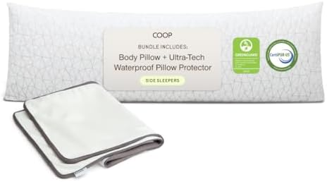 Coop Home Goods Original Adjustable Body Pillow and Ultra-Tech Waterproof by CoopSleepGoods