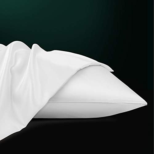 NTBAY Queen Satin Pillowcases, Pure White - Image 4