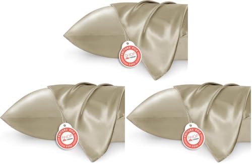 Bedsure Satin Pillowcases, Similar to Silk Pillow Cases Queen Size Set of 6 by BEDSURE