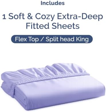 CGK Linens Extra Deep Flex Top Split Head King Fitted Sheet Only - Image 4