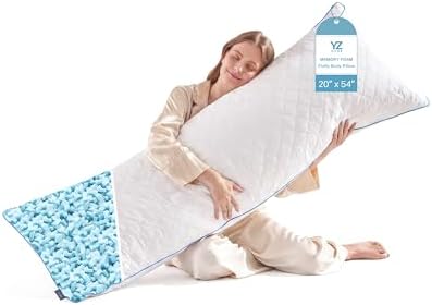 YZ HOME Long Body Pillow for Adults, Firm Body Pillow Shredded Memory Foam by YZHOME