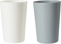 Bathroom Tumbler, Unbreakable Dishwasher, Safe Drink cup, Plastic cup 11 ounces, 2 pieces (white and grey)