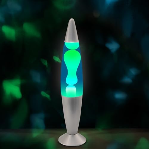 JAMBO 16" Beautiful Lamp- Blue with Yellow/Green Wax, Relaxing Liquid Light, Night Light Nightlight, Home Decor Living Room Office Bedroom Lamp for Adults Teens Kids, Magma Motion - Image 4