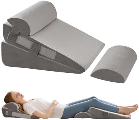 4Pcs Wedge Pillow Set for After Surgery, Acid Reflux Relief, Adjustable Bed by WGAKCED