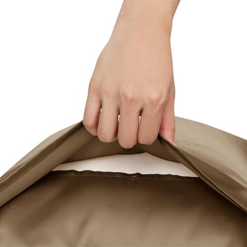 Homiest Camel Brown Ruffle Satin Pillowcase Set of 2 - Image 6