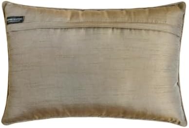Antique Gold Decorative Lumbar Pillow Cover 12" x 16" | Pack of 2 Contemporary - Image 3
