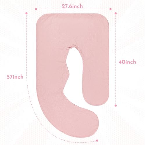 TANOFAR Pregnancy Pillow Cover J Shaped Pink - Image 2