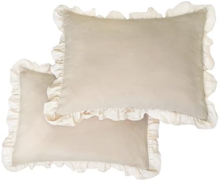 Pillow Shams Set of 2 Pure Cotton Champray Ruffled Edge, Thick and Solid Washed - Image 6