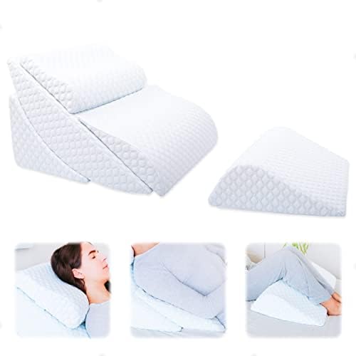 Adjustable Orthopedic Bed Wedge Pillow Set, Reading Pillow & Back Support by LENORA