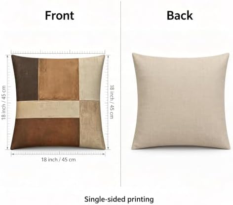 Wabi Sabi Abstract Block Throw Pillow Covers 18x18 Set of 2 - Image 2