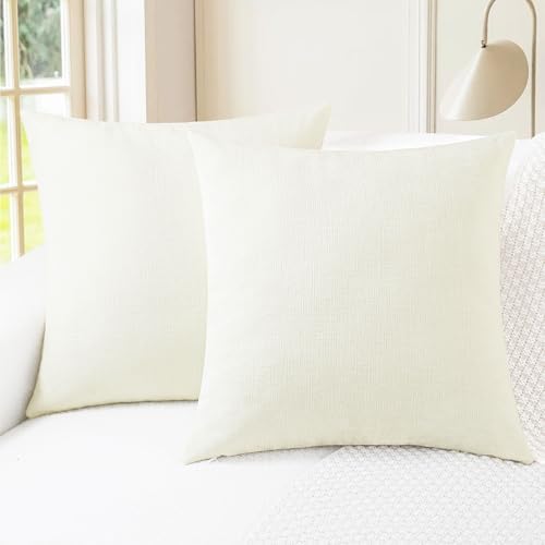 CaliTime Decorative Couch Throw Pillow Covers 22 X 22 Inches Cream by CaliTime