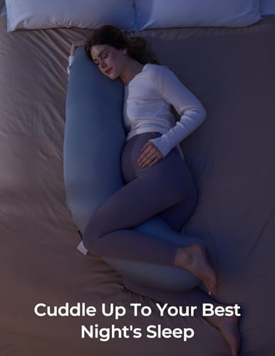 Momcozy J Shaped Cooling Pregnancy Pillow, Maternity Pillow - Image 7