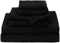 COTTON CRAFT Euro Spa Waffle Weave 6 Piece Towel Set - 100% Cotton - Black by COTTONCRAFT