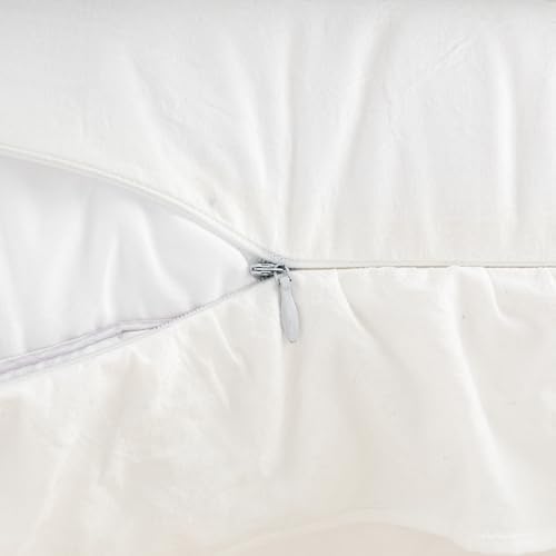 JoraLion Ruffled Throw Pillow Cover 18x18 Solid White - Image 6