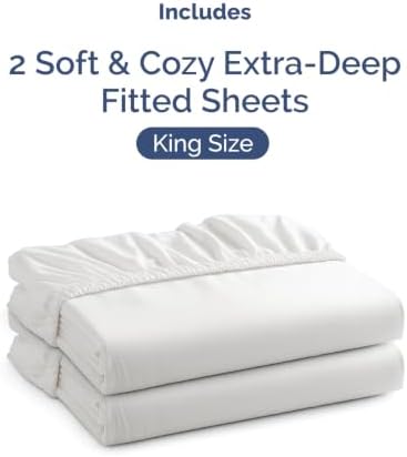 CGK Linens 2 Pack Extra Deep King Fitted Sheets - Image 4