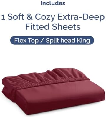CGK Linens Extra Deep Flex Top Split Head King Fitted Sheet Only - Image 4