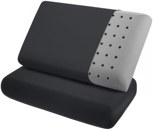 Black Memory Foam Pillows 2 Pack, King Size Slow Rebound Cooling Bed Pillows by Unknown