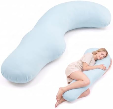 YZ HOME Cooling J Shaped Pregnancy Pillow, Removable Cover by YZHOME