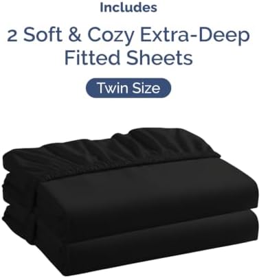 CGK Linens 2 Pack Extra Deep Twin Fitted Sheets - Image 4