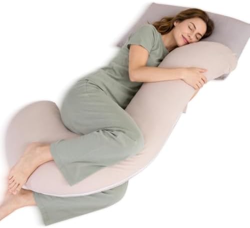 QUEEN ROSE Body Pillow for Side Sleeper, Cooling S Shaped Hug Pillow by QUEENROSE