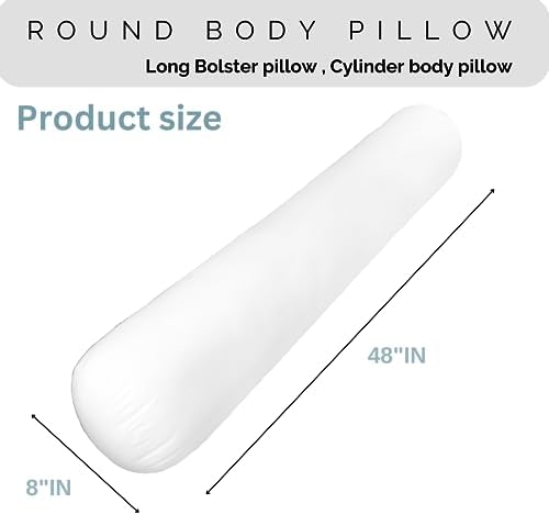 8x48 Round Body Pillow, Adjustable Bolster - Image 2