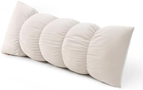 Pat. Pend. Long Bed Pillow for Side Sleepers, 39 Inch, Misty White by Ailuteie