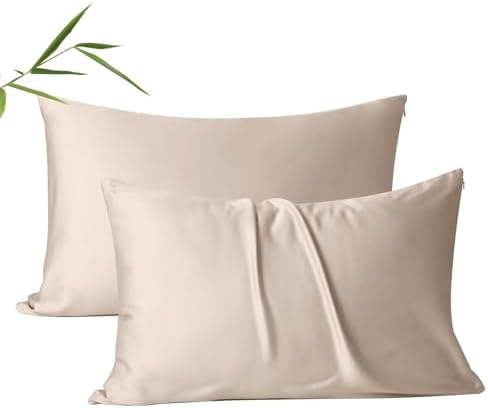 4 Pack Cooling Pillow Cases, Viscose Derived from Bamboo Pillow Protectors by ShunjieHome