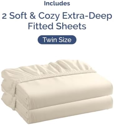 CGK Linens 2 Pack Extra Deep Twin Fitted Sheets - Image 4