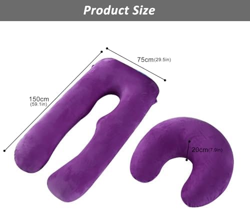 Pregnancy Pillows for Sleeping, 59 Inch U-Shaped Full Body Pillow, Maternity - Image 2