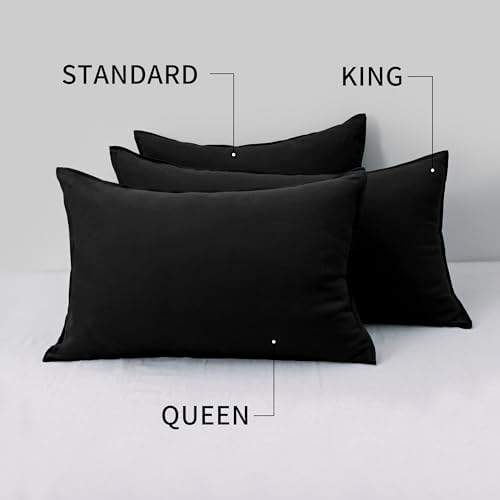 CHUFFED 100% French Linen Pillow Cases King Size Set of 2, Luxury Washed Flax - Image 5
