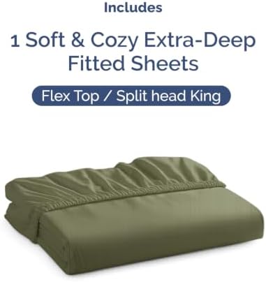 CGK Linens Extra Deep Flex Top Split Head King Fitted Sheet - Image 4