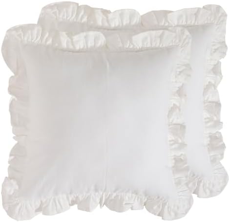 patdrea Vintage White Linen Throw Pillow Covers by patdrea