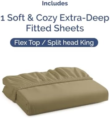 CGK Linens Extra Deep Flex Top Split Head King Fitted Sheet Only - Image 4
