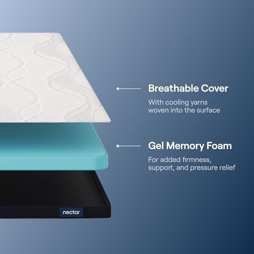 Nectar Firmer Mattress Topper- Twin, Gel Memory Foam - Image 3