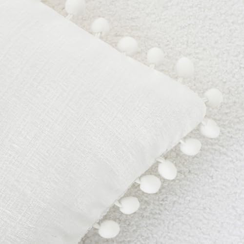 CaliTime Decorative Couch Throw Pillow Covers 22 X 22 Inches True White - Image 3