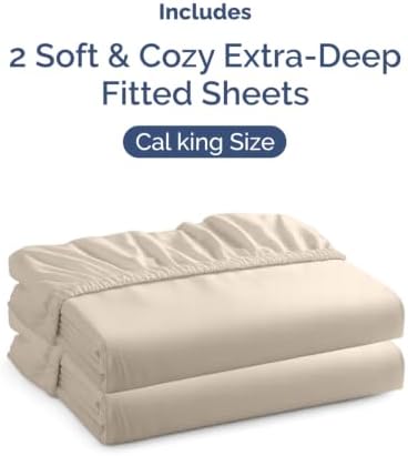 CGK Linens 2 Pack Extra Deep Cal King Fitted Sheets - Image 4