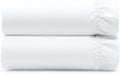 Pack of 2 Soft Natural 100% Cotton Sateen Fitted Sheet Full, Bright White by CaliforniaDesignDen