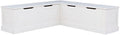 Riverbay Furniture Backless Wood Corner Kitchen Breakfast Nook Bench, with Hidden Storage, in White (Bench Only)