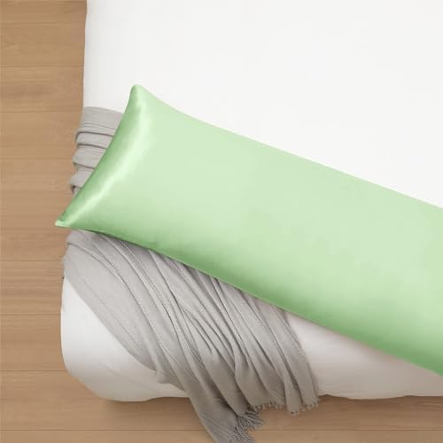 Ersmak Satin Body Pillow Cover, 20x54 Inches Sage Green Ultra Soft Satin Pillow - Image 5