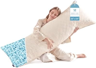 YZ HOME Long Body Pillow for Adults, Firm Body Pillow Shredded Memory Foam by YZHOME