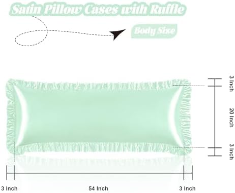 Homiest Mint Green Ruffle Satin Body Pillow Cover - Image 3