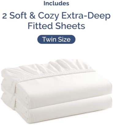 CGK Linens 2 Pack Extra Deep Twin Fitted Sheets - Image 4