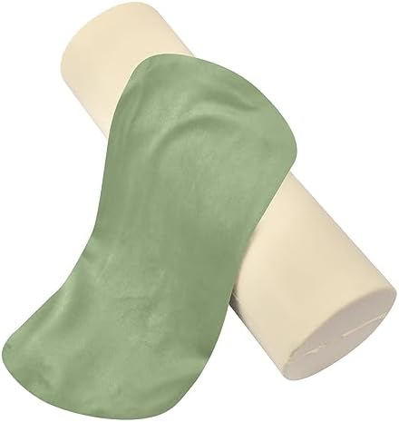 YETTASBIN Sage Green Solid Color Cylinder Round Pillow - Image 2