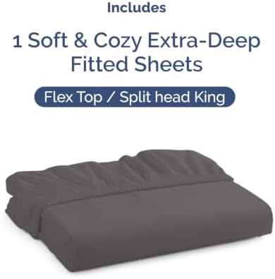 CGK Linens Extra Deep Flex Top Split Head King Fitted Sheet - Image 4