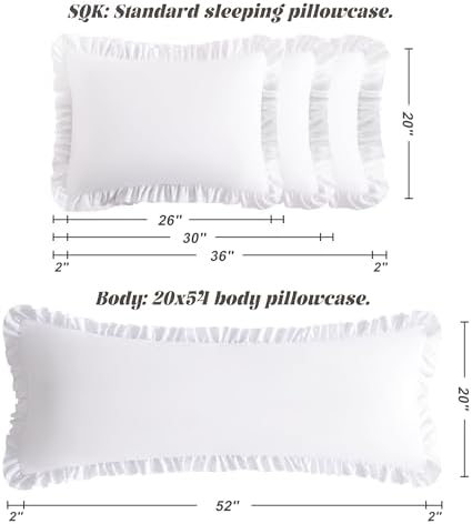 BEDSUM King Ruffled Pillow Shams - Image 3