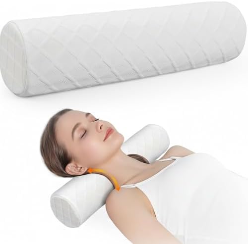 3.1" Small Neck Roll Memory Foam Pillow Cylinder, Detachable Cover by Unknown