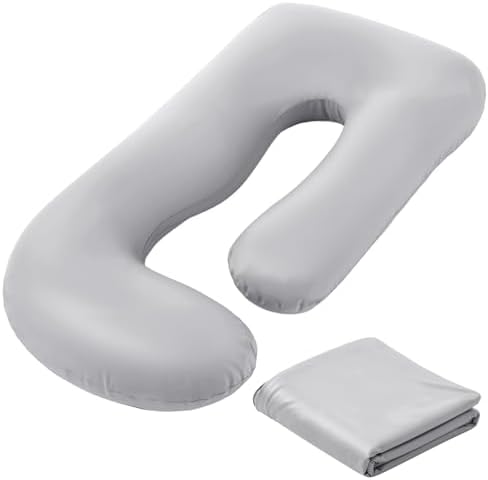 Hahafelt Cooling Pregnancy Pillow Cover 59 Inch Large J Shaped Full Body by Hahafelt